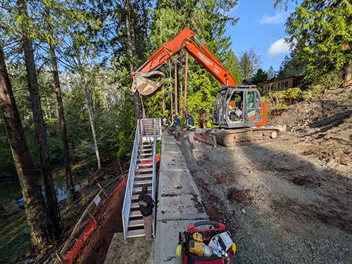 excavator at work on property